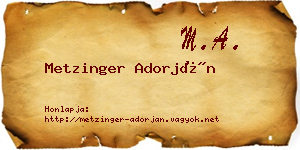 Metzinger Adorján névjegykártya